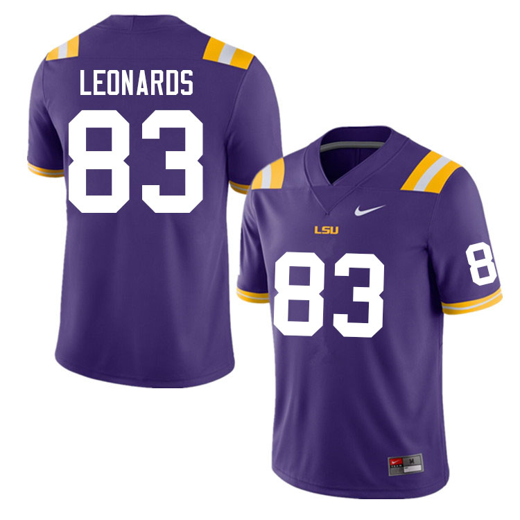 Men #83 Gabe Leonards LSU Tigers College Football Jerseys Sale-Purple - Click Image to Close